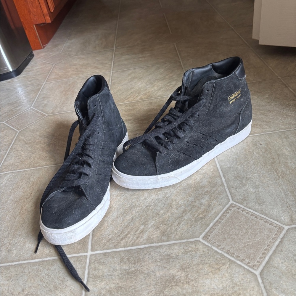 Adidas Black Suede High-Top Sneakers